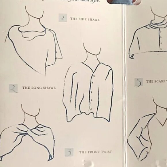 Papillon 3 in 1 bamboo knit scarf wrap cardigan button-up turquoise 254i - Picture 10 of 11